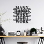 Wallity Hands Work Escultura de Pared de Metal Negra
